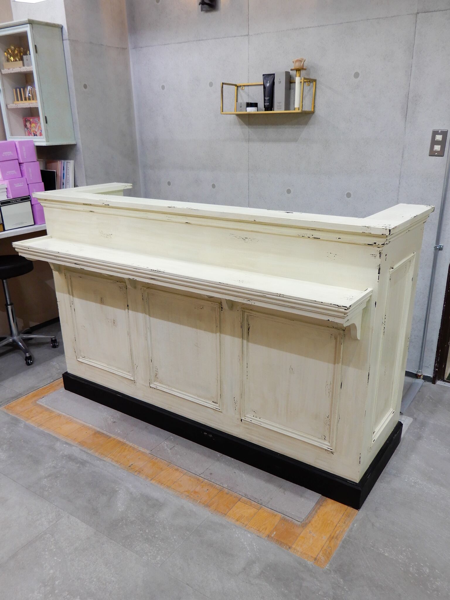 美容室など美容サロン向けアンティークレジカウンター71 （ハードな