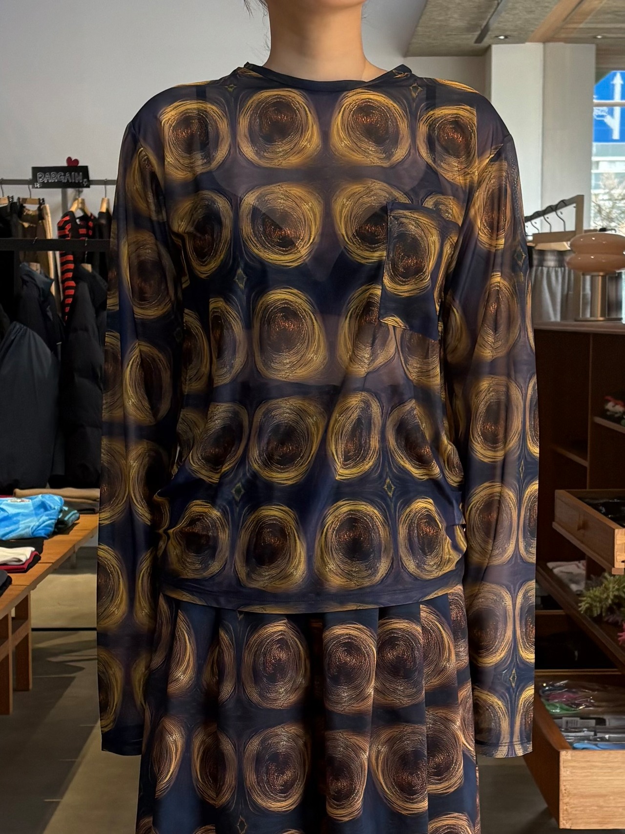 【26SS】FUMIE TANAKA フミエタナカ / sheer print longT / トップス - 1