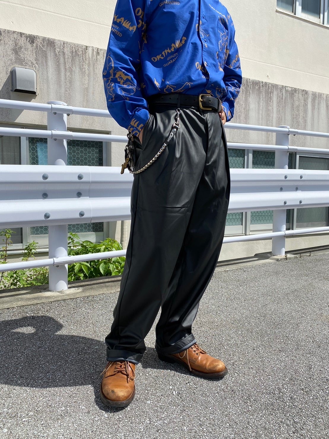 2色展開】PU LEATHER WIDE PANTS | OLDENTIMES OKINAWA
