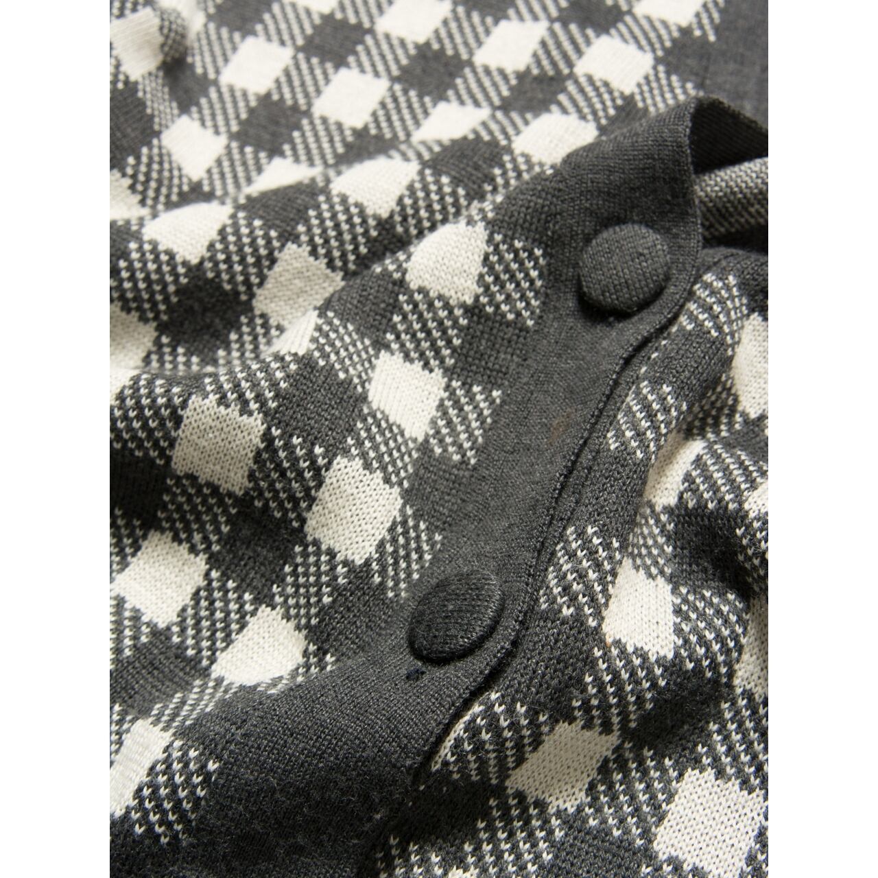 【Made in Italy】Oversized check pattern knit cardigan(イタリア製 オーバーサイズチェック柄ニットカーディガン)2b