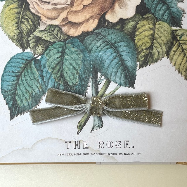 ベルベットラメ／23.green moka gold  グリーンモカゴールド（幅/約10mm ）