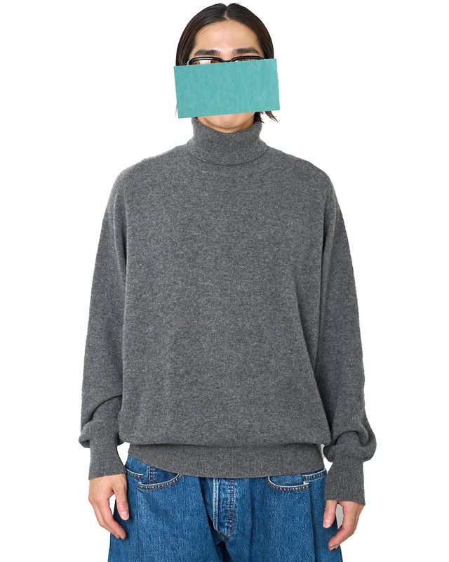 ssstein "EXTRA FINE WOOL KNIT TURTLE NECK LS〔GREY〕"