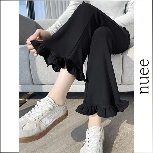 大人フリル美脚デザインフレアパンツ　N00281