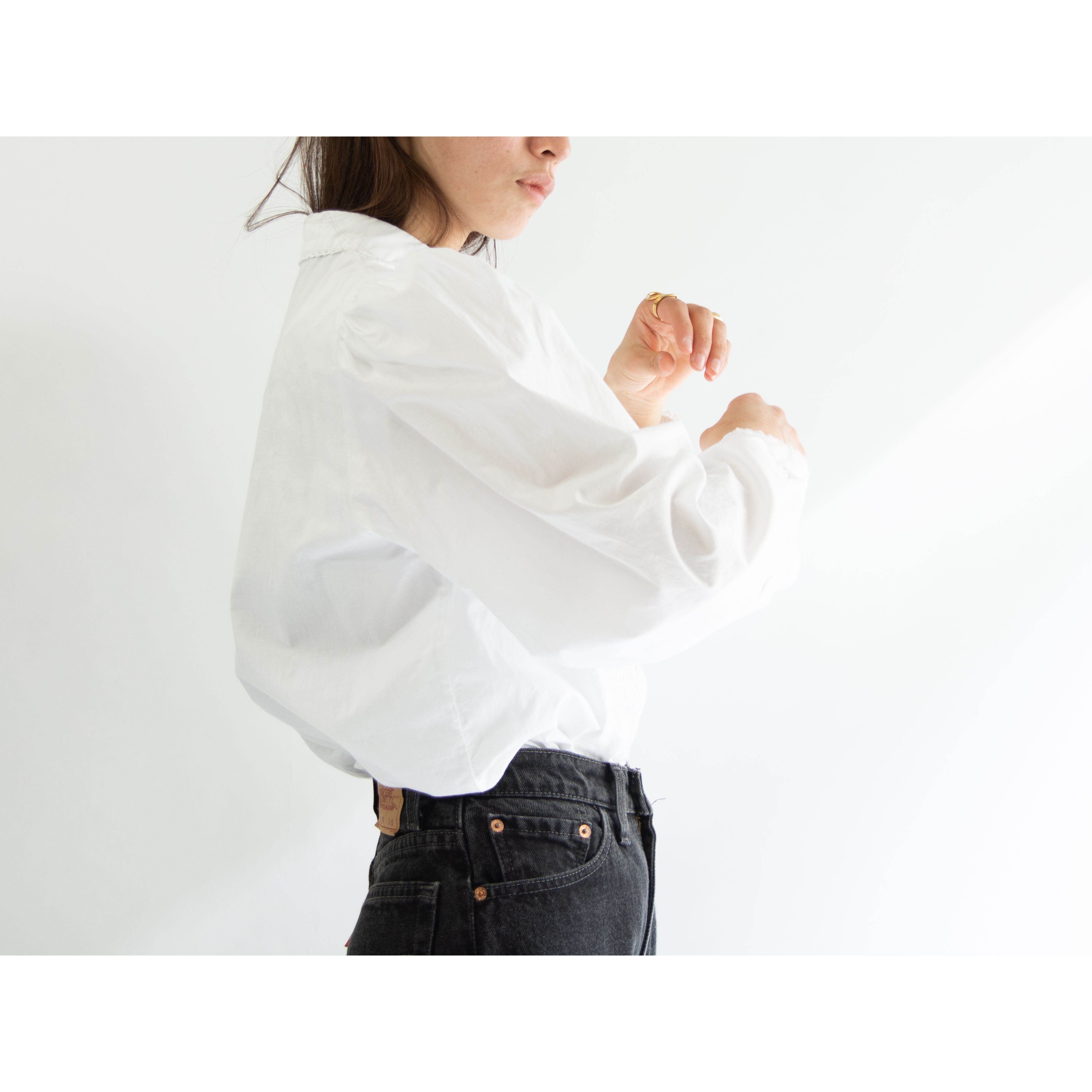 【Unknown brand】"REINE BAUMWOLLE" cotton lace blouse(コットンレースブラウス)1d