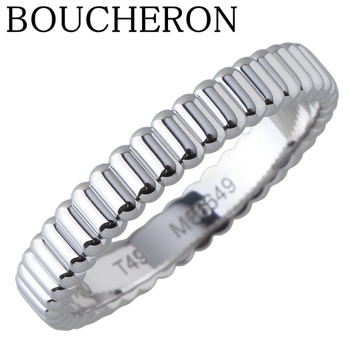 グラフ スパイラル バンド リング 18号 幅3.2mm Au750WG 保証書 グラフ スパイラル バンド リング 18号 幅3.2mm Au750WG 保証書