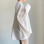 ダブルフェイスサテンブラウス／オフホワイト
