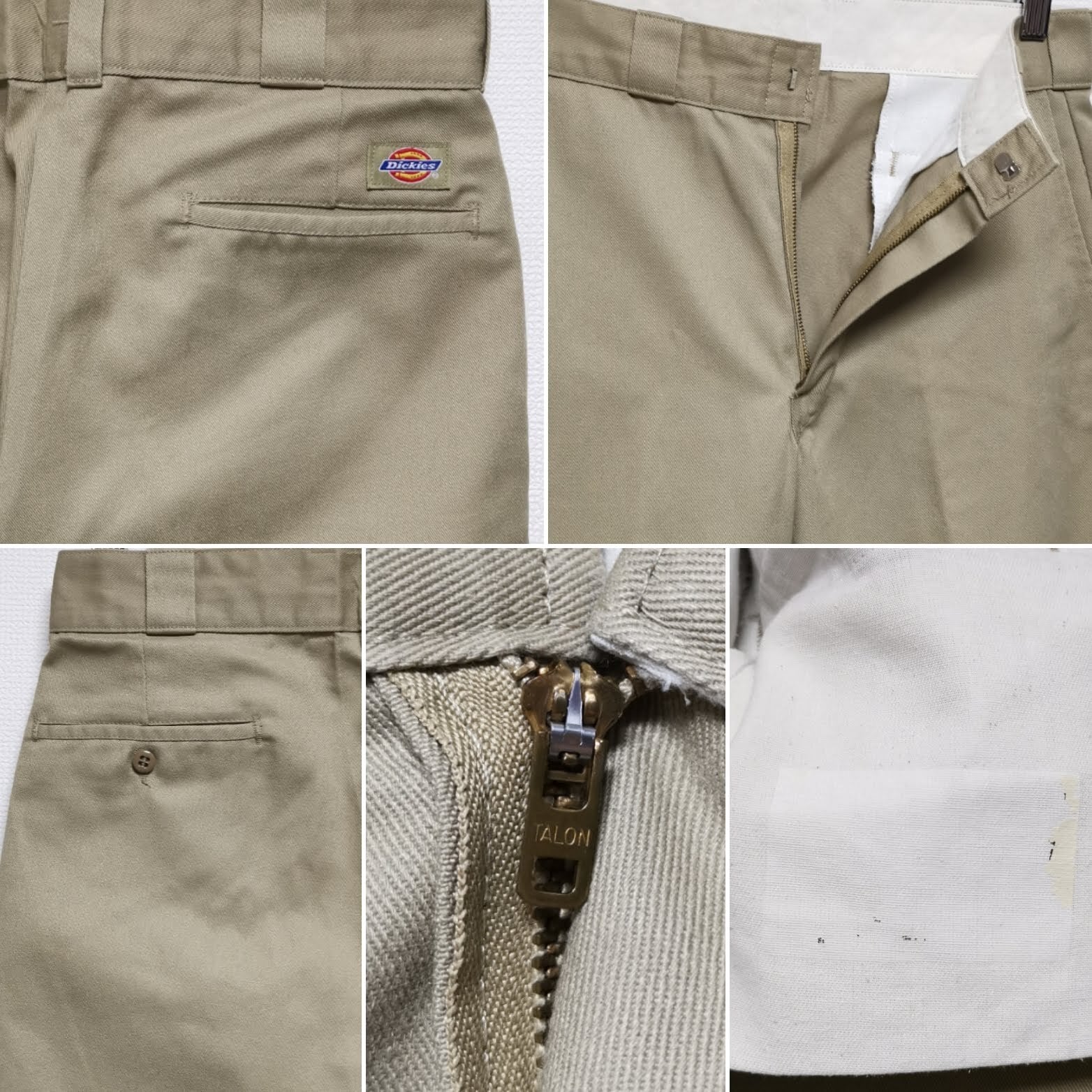 送料無料 90s W30 DICKIES ワークパンツ 874 TALON USA製 