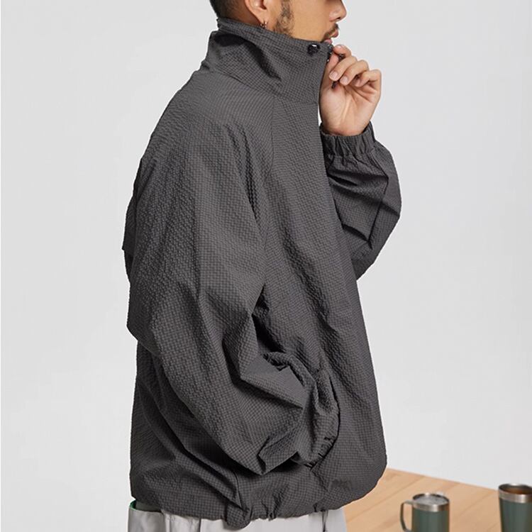 ★PLAIN STAND COLLAR COUPLE WINDBREAKER　　　A0724