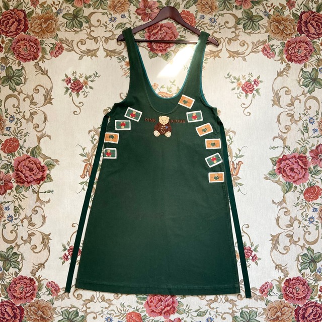 Pink house vintage overalls dress