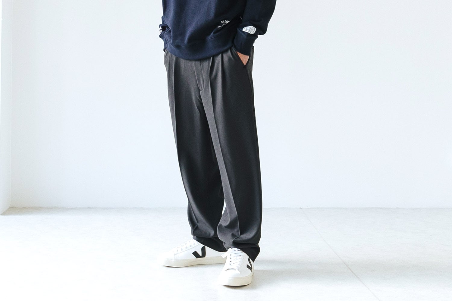 STRETCH POLYESTER TWILL - EASY SLACKS : ストレッチポリエステル 