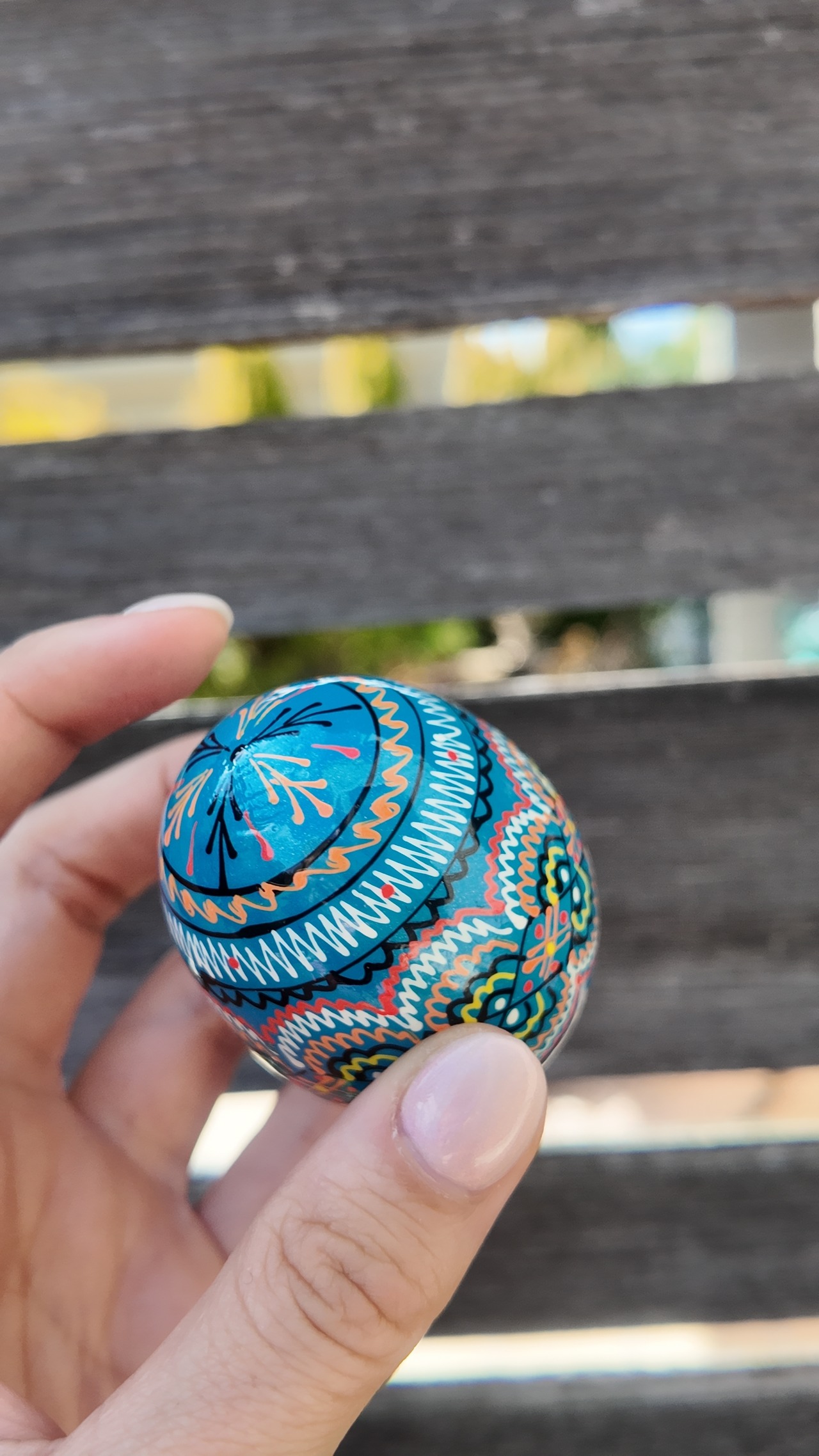 装飾用木製プィサンカ（イースターエッグ）with stand　コロミヤモデル - 6