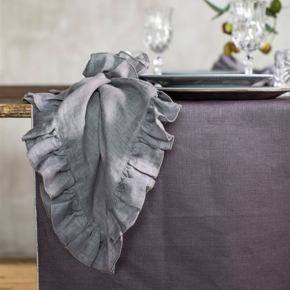 Borgo delle tovaglieリネンナプキンGITANEアイスブルー BORGO