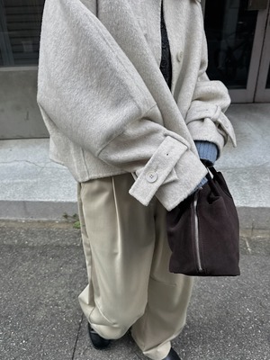 volume arm short wool rever coat