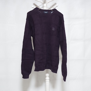 IZOD Lattice Designed Cotton Knit Sweater Purple