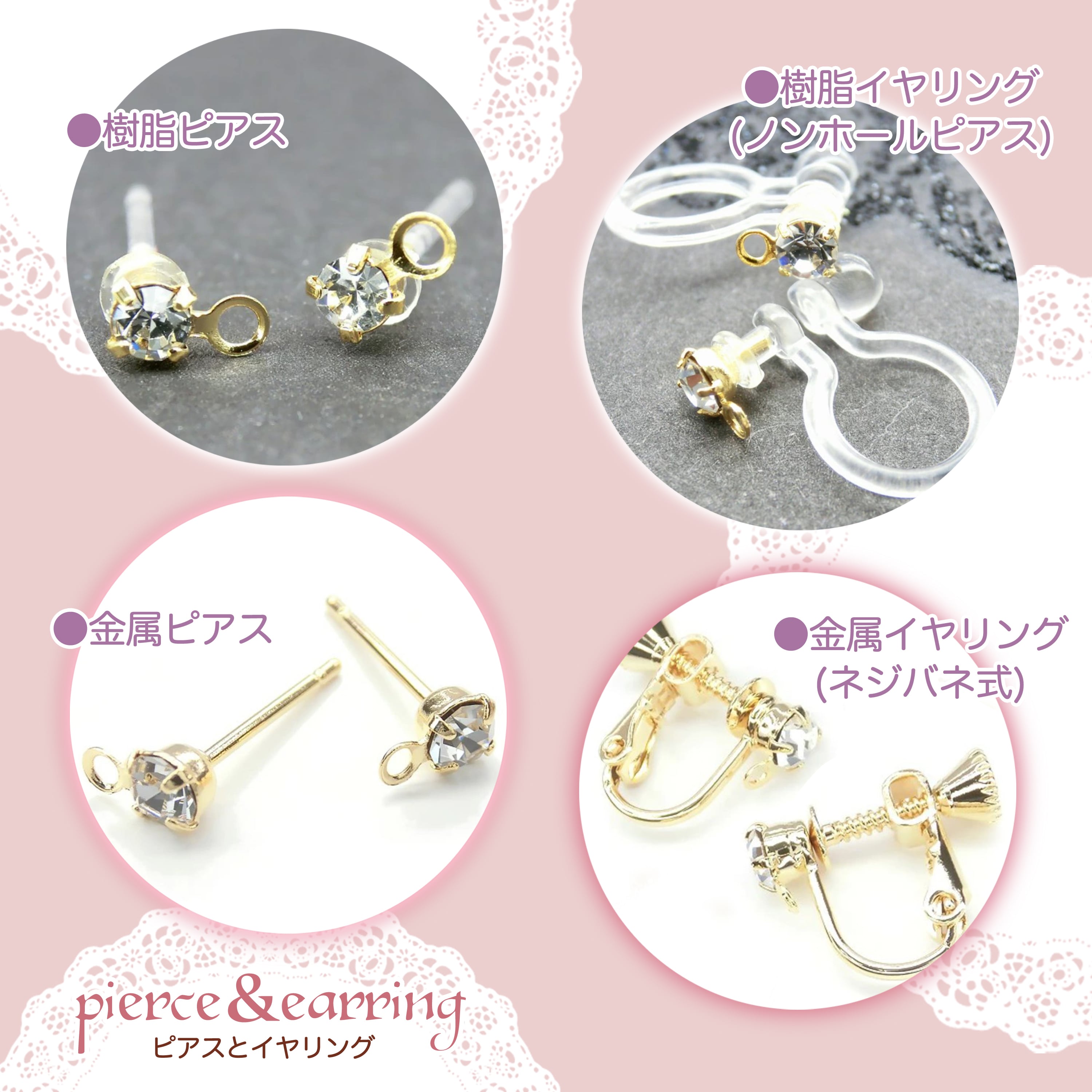 夜空色のちいさな香水瓶［ピアス/イヤリング］ ＊ラッピング無料