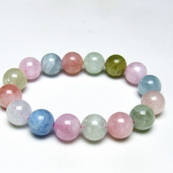 ミックスカラーベリル ブレスレット 13mm 一点物 メール便可 [M便 1/10] 111-48744