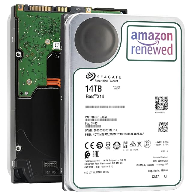 花*様 【整備済み品】ST Exos X14 14TB HDD 3.5インチ 整備済み品】ST Exos X14 14TB HDD 3.5インチ 7200RPM SATA 6Gb/s