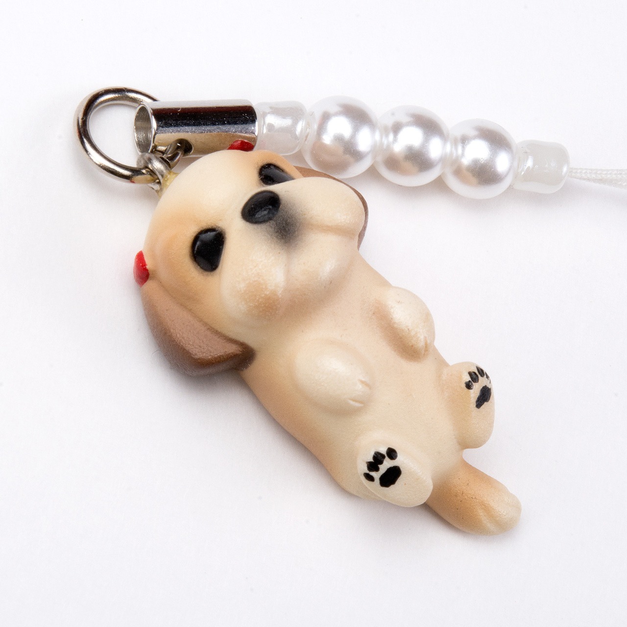 Dog 92 Shih Tzu シーズー ゴールドホワイト ビーズ ストラップ DN-5001