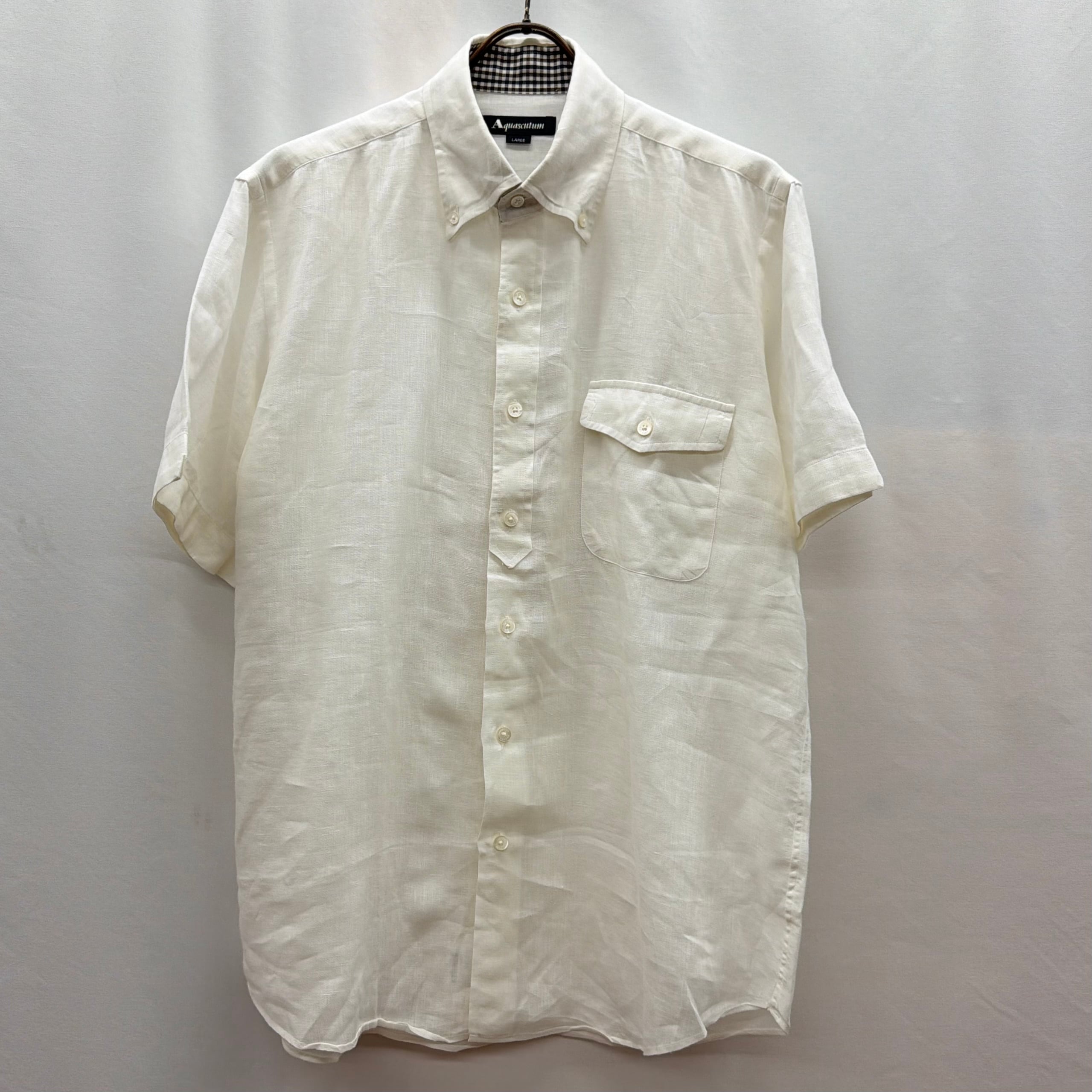リース中 【aquascutum】白シャツ 半袖 アクアスキュータム | no pain