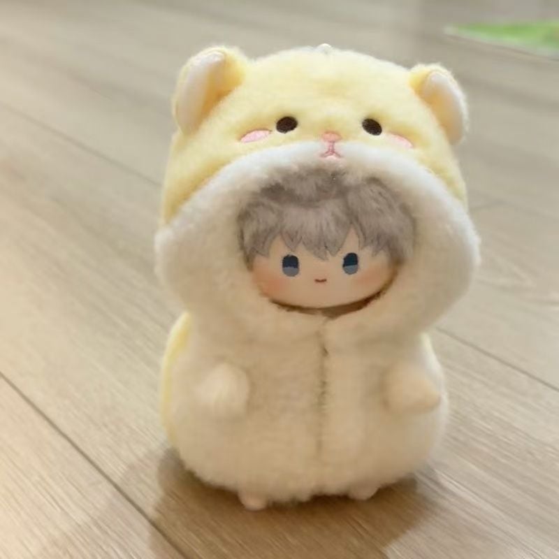 10cm/Dimooぬいぐるみ用 ハムスター フード付きロンパース ふわふわ