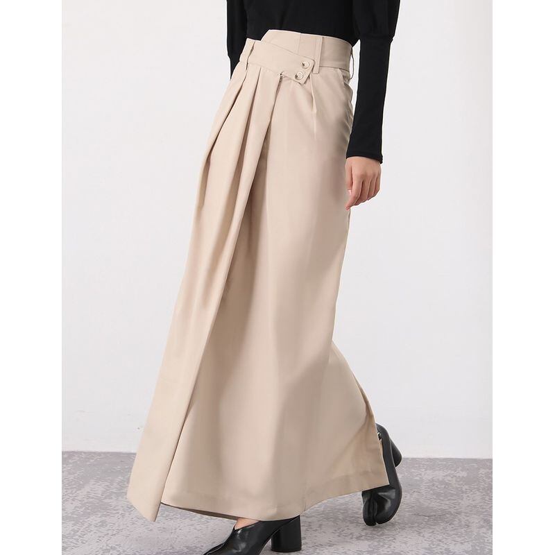 ラップ風デザインロングスカート SU748