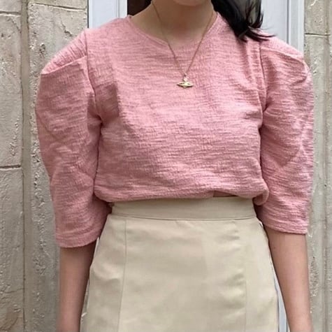【Belle】tack puff blouse(pink)