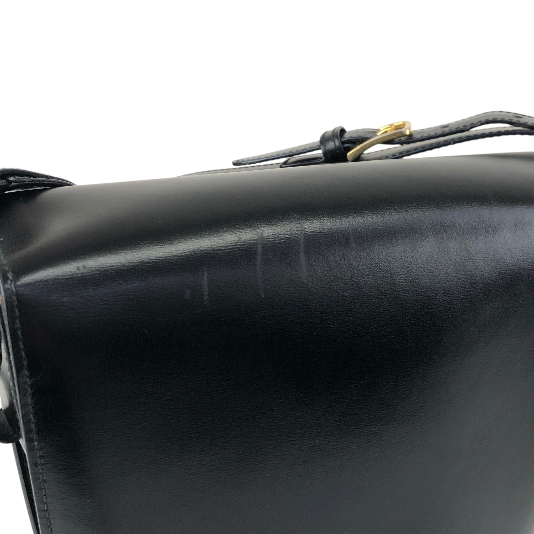 CELINE セリーヌ ショルダーバッグ ブラック ロゴ サークル レザー