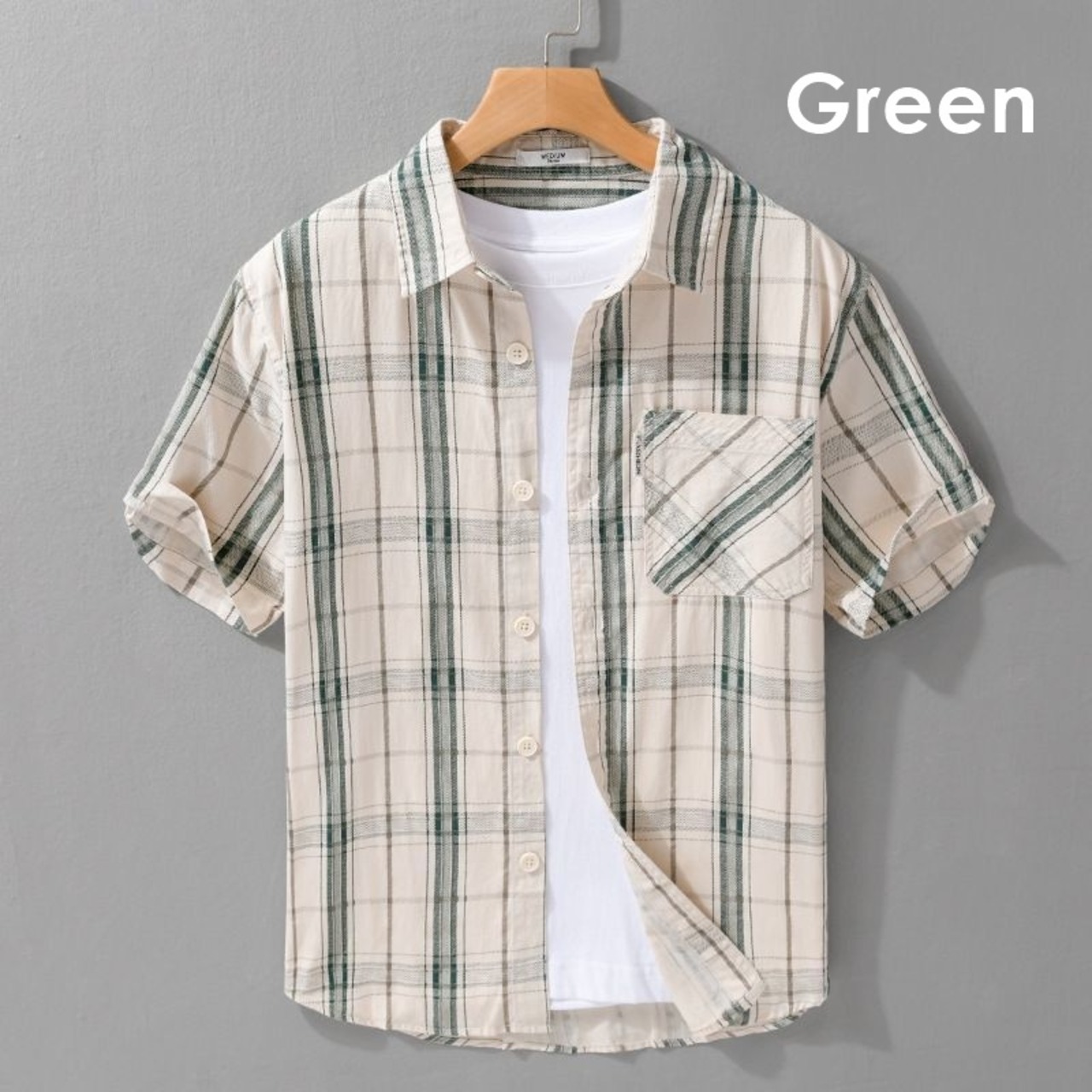 【M-3XL】Modern Check Short Sleeve Shirt / モダン チェック 半袖 シャツ