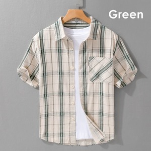 【M-3XL】Modern Check Short Sleeve Shirt / モダン チェック 半袖 シャツ