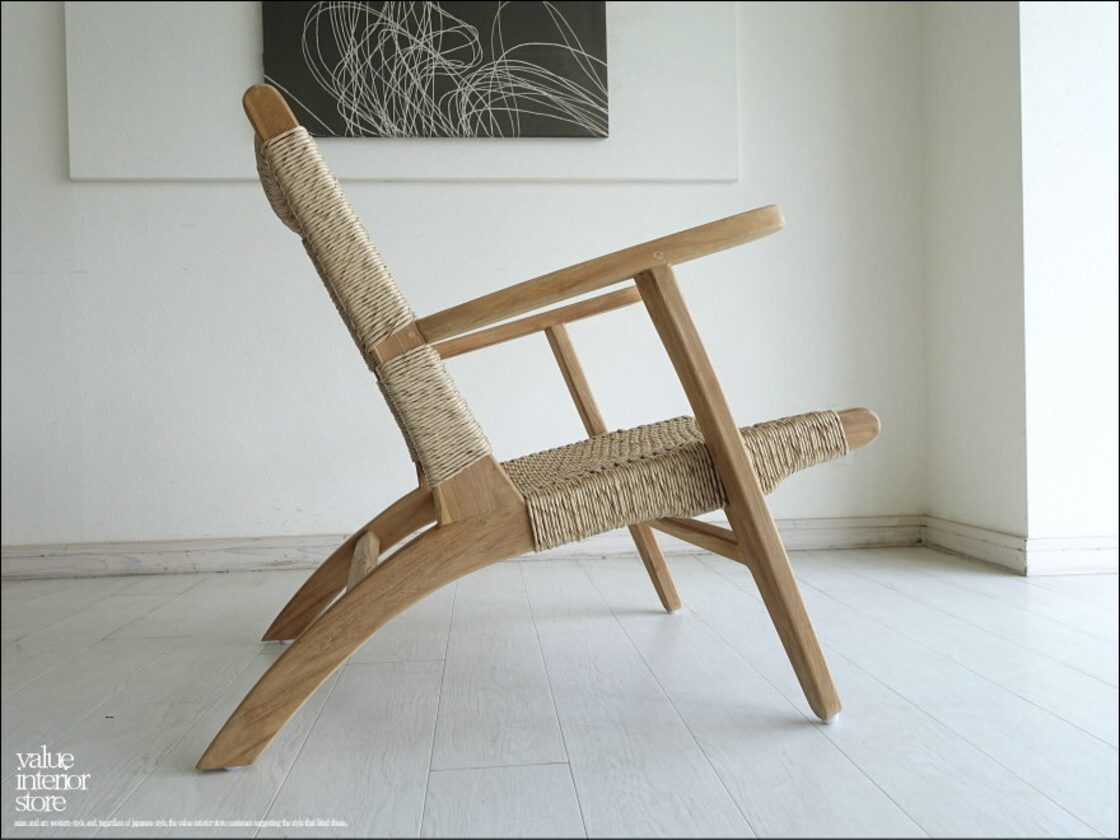 チーク無垢材 ラウンジソファResok 一人掛け シングルソファ 両肘掛け 