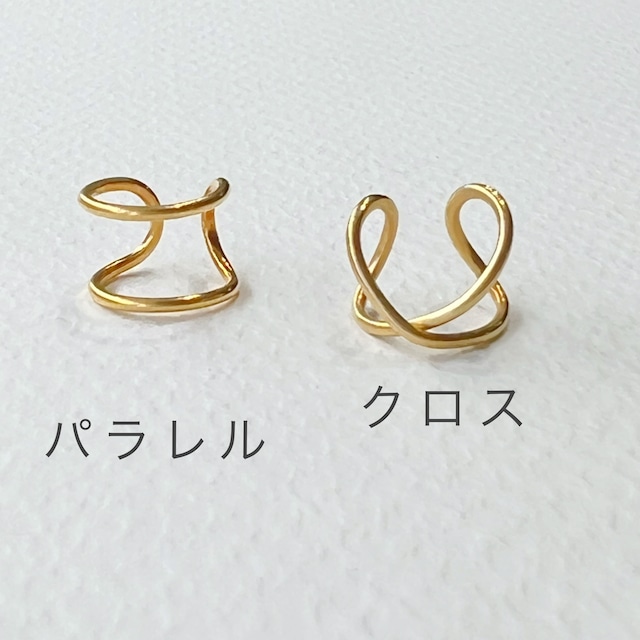 Gold Coating イヤーカフ パラレルライン / クロスライン ◆◆