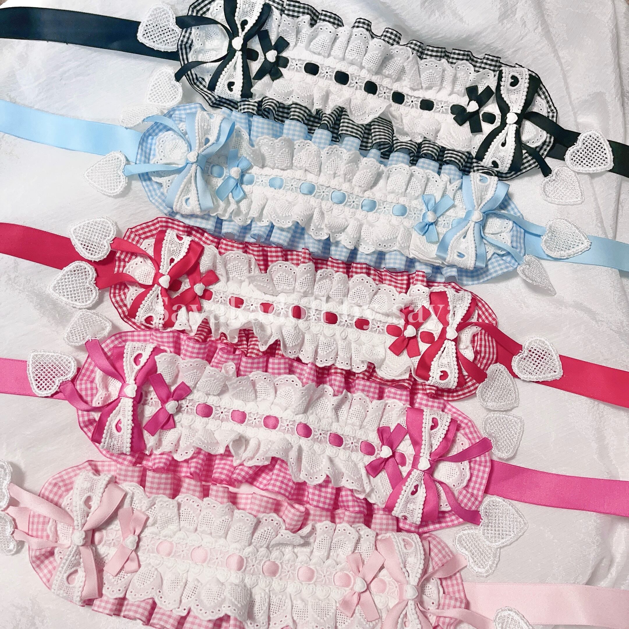 ♡ Candy チェック柄 フリルリボンヘッドドレス red ♡ | Sayakadoll