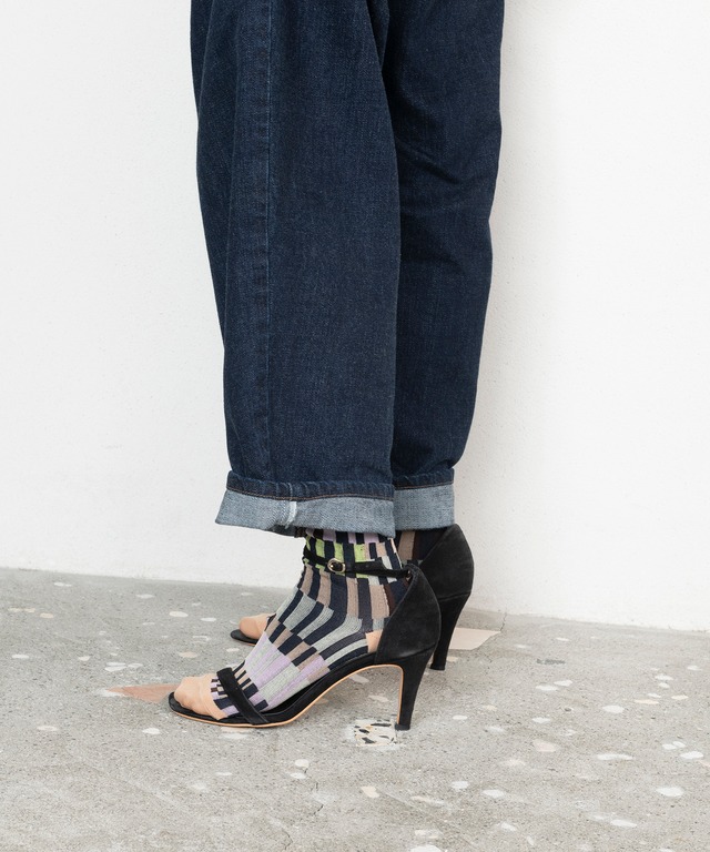 TRICOTÉ /【23-25cm】random plaid pattern patch socks TR53SO023