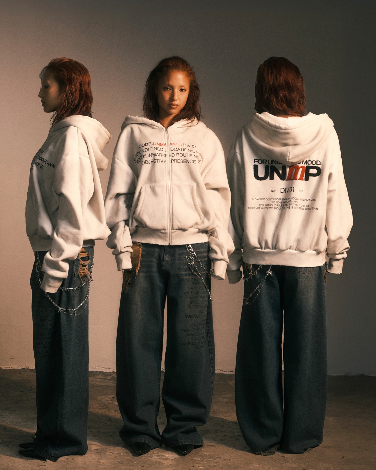 Dust fade hoodie / wht