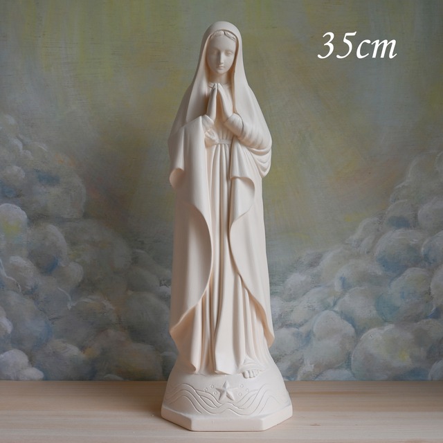 海の星の聖母像【35cm】室内用クリーム色仕上げ