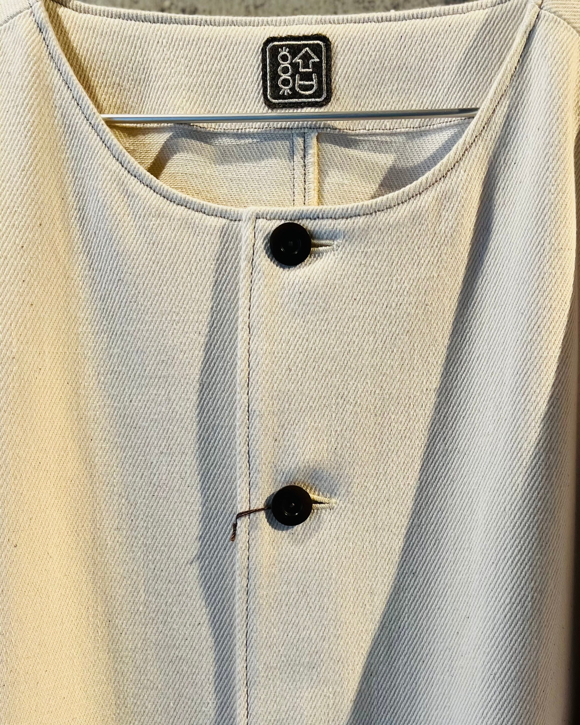 マウンドネックカーディガン　デニムアイボリー【結-yui-】 ROUNDNECK CARDIGAN/ loode denim ivory【結-yui-】 | はなれ online store