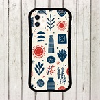 受注生産 iPhoneケース 小さな花と鳥の民芸総柄｜ボタニカル FMSY074B