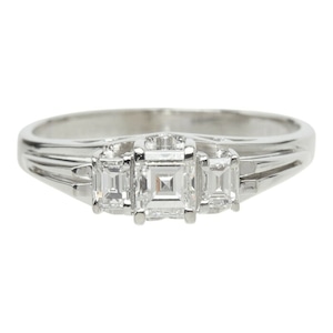 ダイヤモンド Pt900 プラチナ ダイヤ0.36ct ダイヤ0.20ct デザインリング リング 指輪 レディース 14.5号 中古