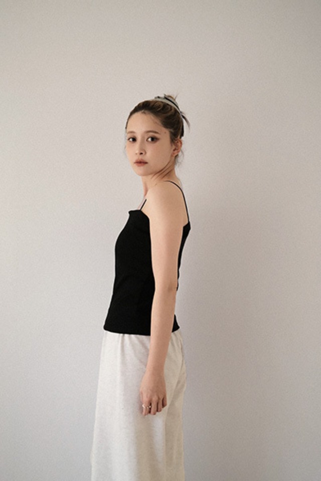 Ribbed Cup-In Camisole/リブカップインキャミソール/Black