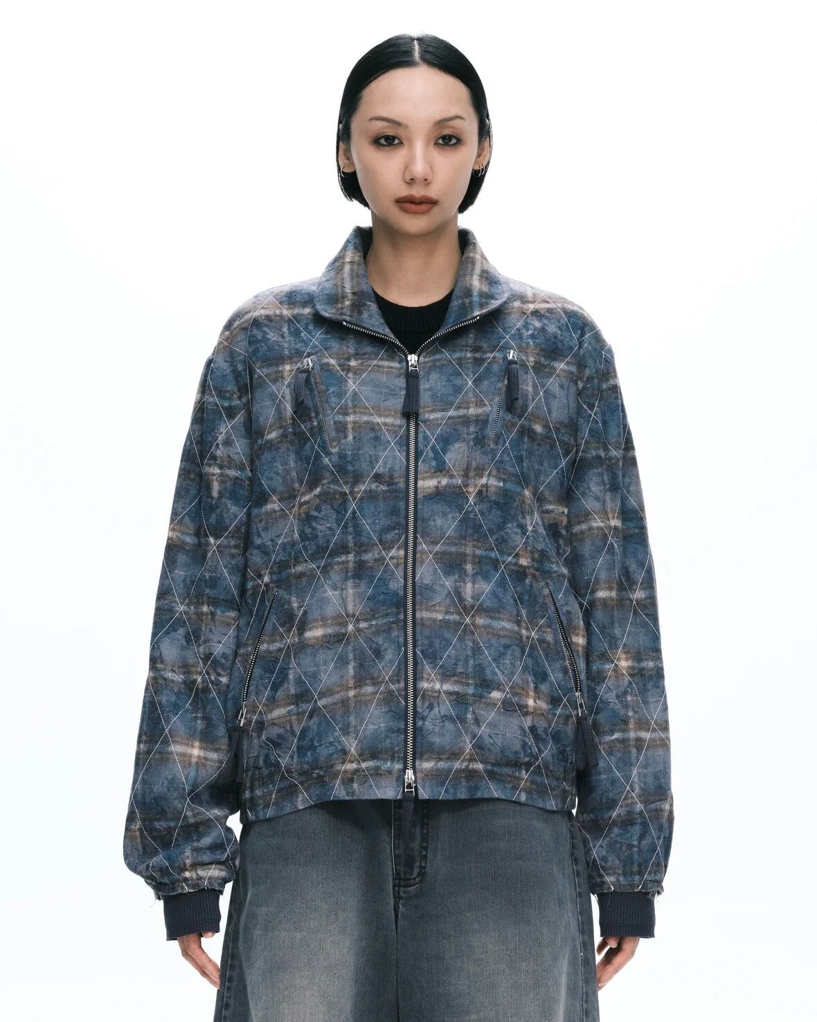 plateau studio【Zipper blouson -Dirty blue-】