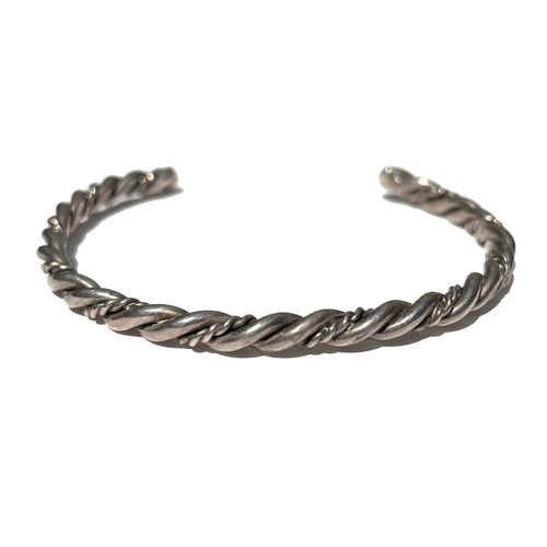 Navajo Fred Harvey Style Silver Bangle Wire Twist [NAVAJO --STERLING] Wire Silver Twisted Design