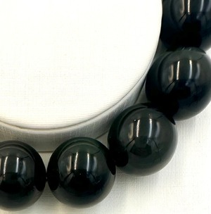 (00642)（選べる内径）高品質レインボーオブシディアン【14mm】　Rainbow Obsidian 　黒曜石　魔除け　厄除け　ラウンドカット　 ブレスレット
