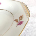 リモージュ　小皿　オーバルプレート　カラフル秋色葉っぱ柄　ラヴィエ 12TWcs12