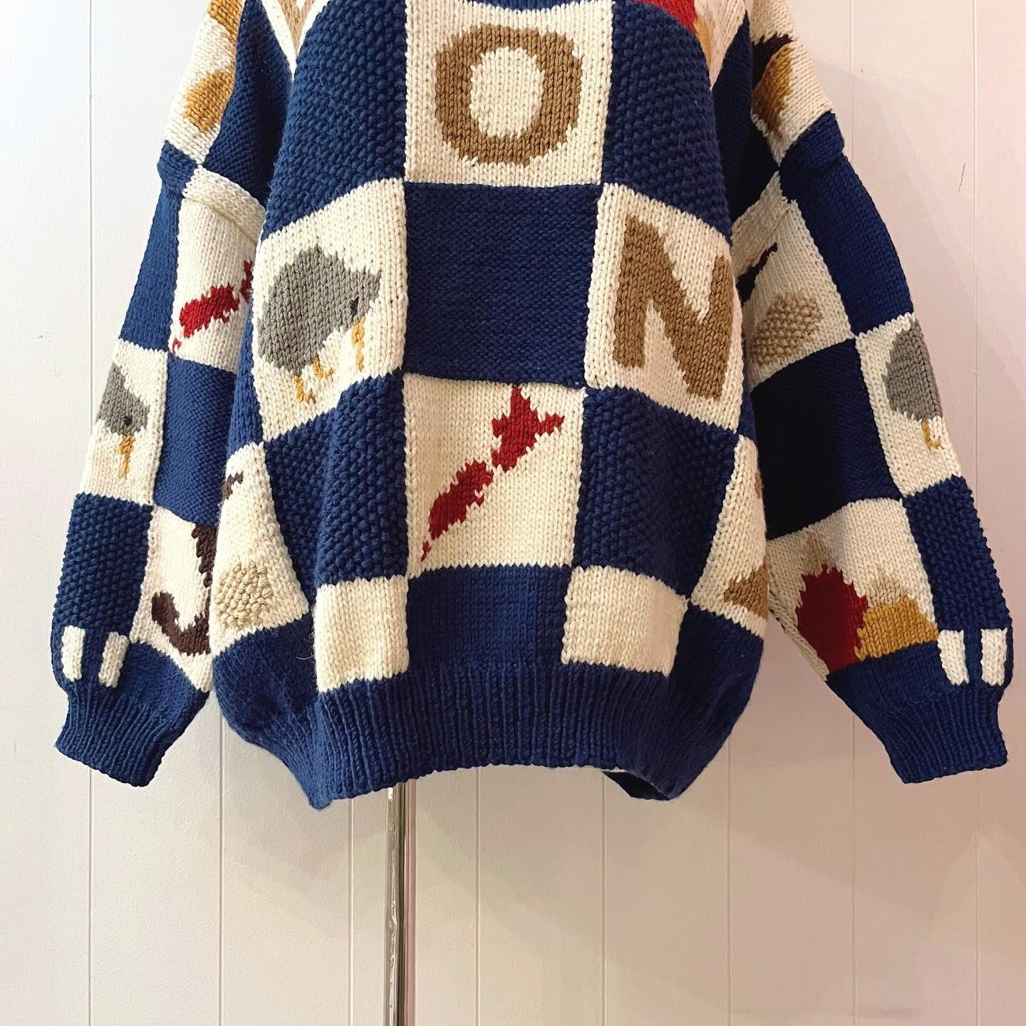 made in new zealand blue block sweater