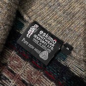 英国製 イングランド製 エスキモー eskimo KNITWEAR ショールカラー ネイティブ ウールニット ダブル カーディガン M /ビンテージ