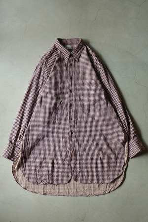 Marvin Pontiak shirt makers【EXCLUSIVE LONG LENGTH SHIRT -Beige Gingham-】