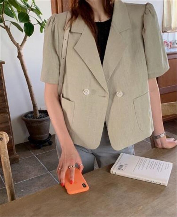 スリムフィット コート スーツ エレガント 半袖 ゆったりする 快適である