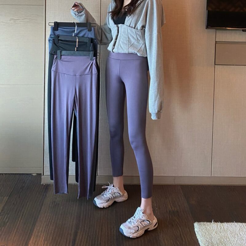 レギンス スプリングベルベットハイウェストウェストパンツ 春物 1号婦人61410818155