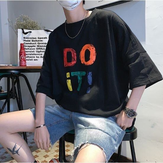 全3色 カットソー ビッグシルエット ロゴ カジュアル メンズ