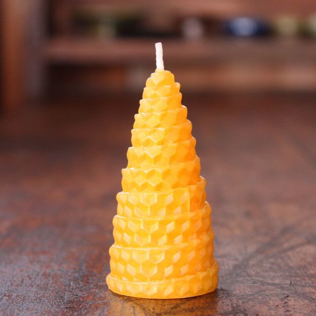 H-16 ハニカム円すい M 蜜蝋キャンドル